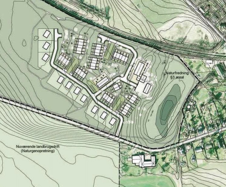 Boliger nord for Emborgvej i Alken - bebyggelsesplan